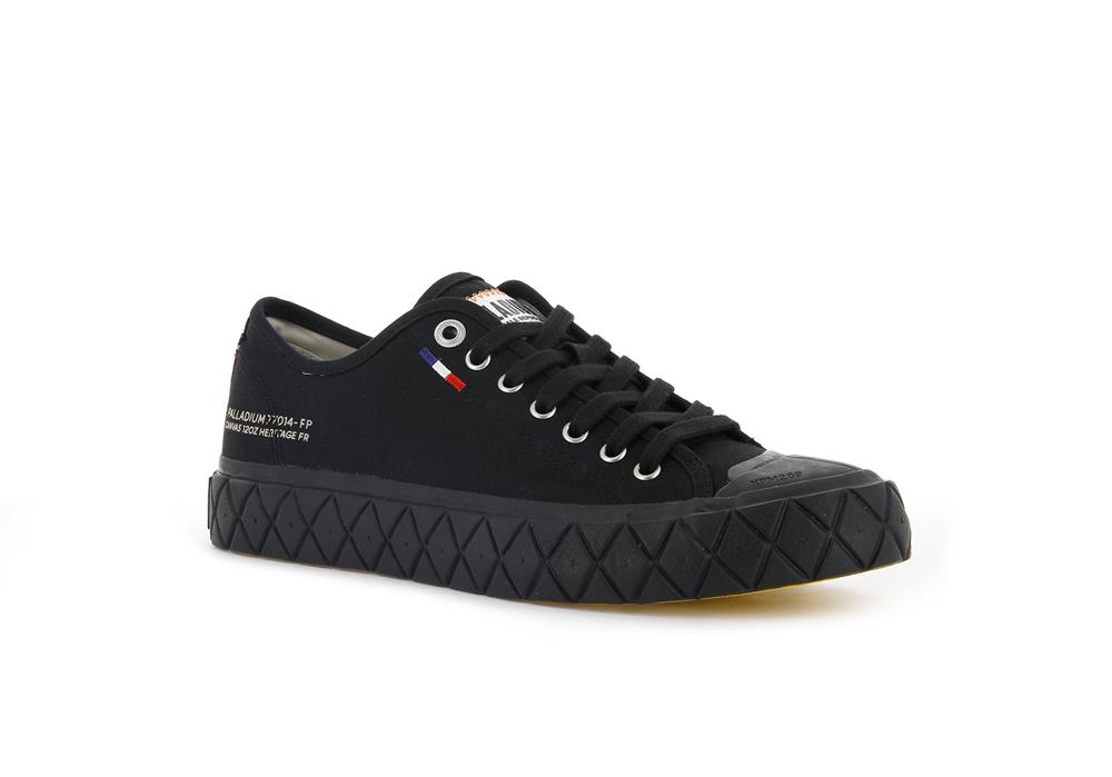 Black / Black Palladium PALLA ACE CANVAS Women Low Tops Shoes  Israel |  12853-GWPH