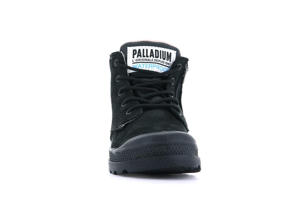 Black / Black Palladium PAMPA HI CUFF WPS OZ Kids' High Top Boots  Israel |  72908-ALKP