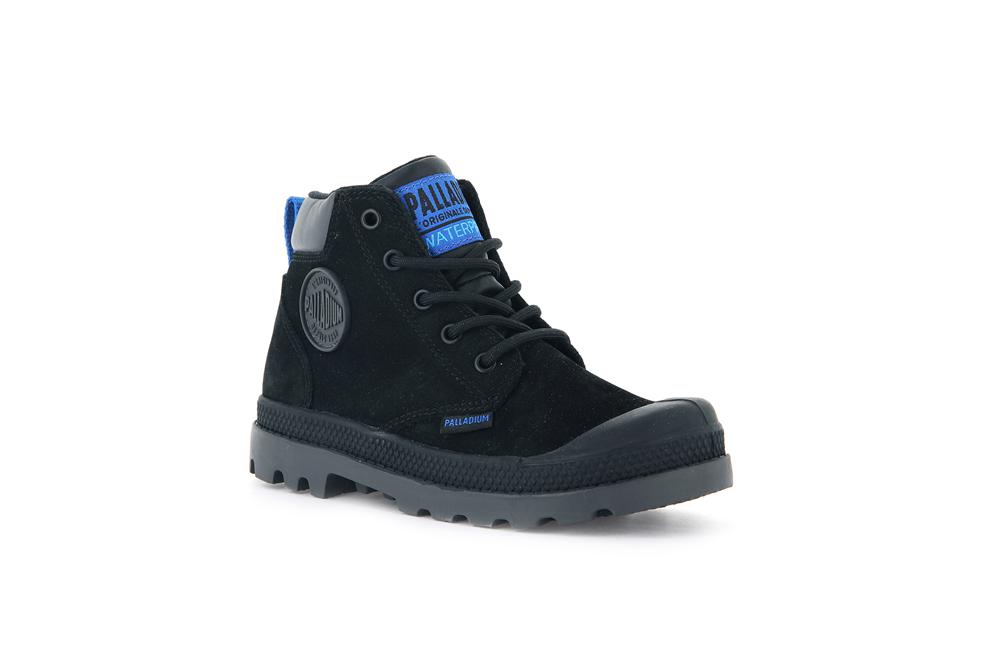 Black / Black Palladium PAMPA HI CUFF WP OZ Kids' High Top Boots  Israel |  85127-DKCJ