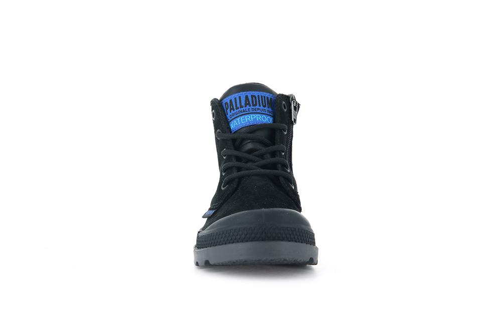 Black / Black Palladium PAMPA HI CUFF WP OZ Kids' High Top Boots  Israel |  85127-DKCJ