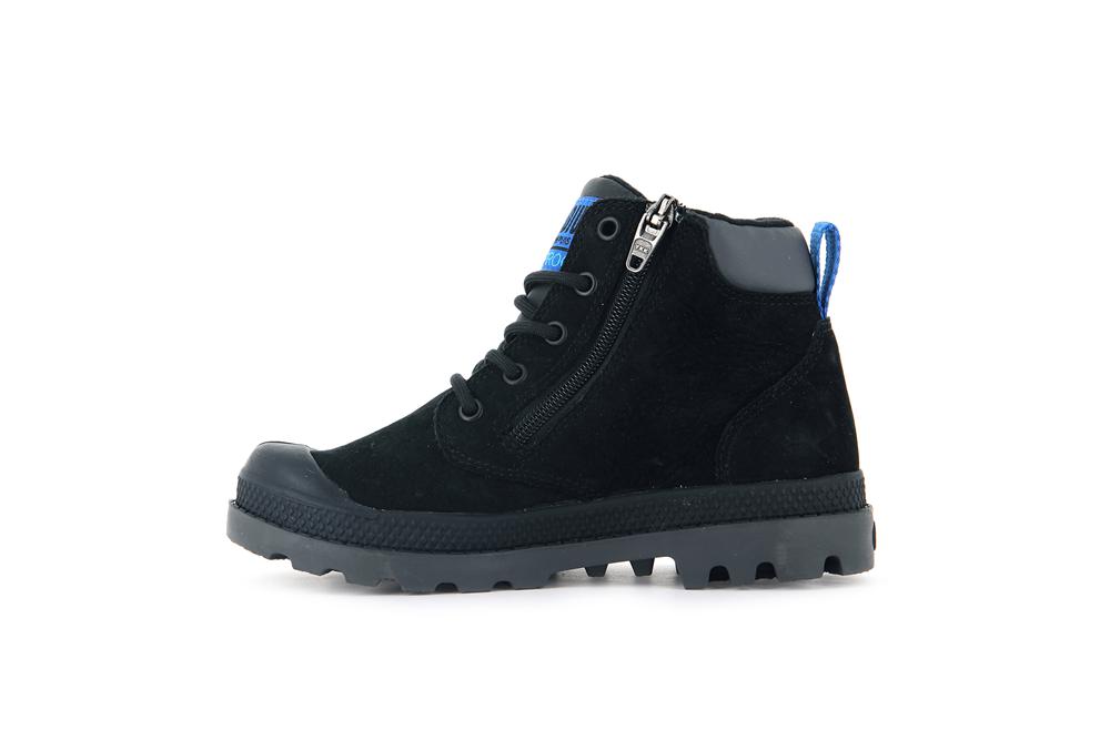 Black / Black Palladium PAMPA HI CUFF WP OZ Kids' High Top Boots  Israel |  85127-DKCJ