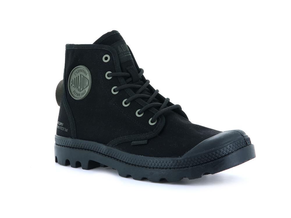 Black / Black Palladium PAMPA HI HTG SUPPLY Men High Top Boots  Israel |  41623-QYAB