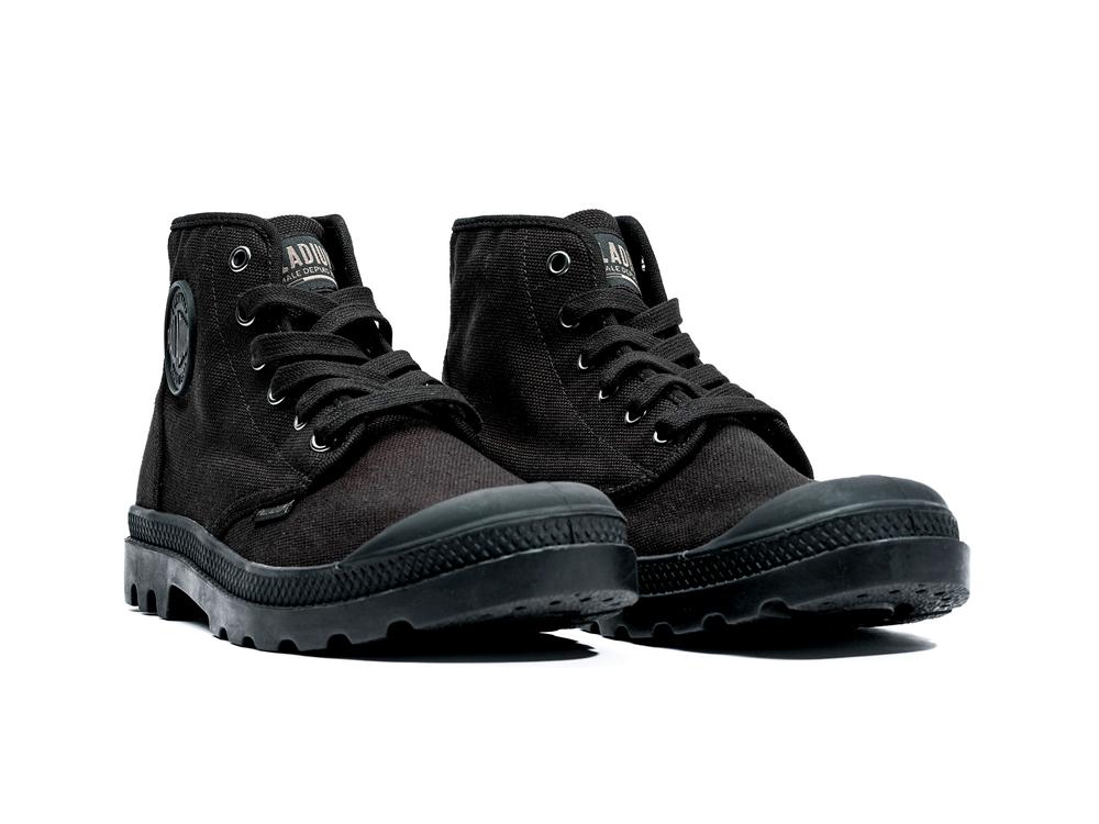 Black / Black Palladium PAMPA HI Men High Tops Shoes  Israel |  65723-SNMC