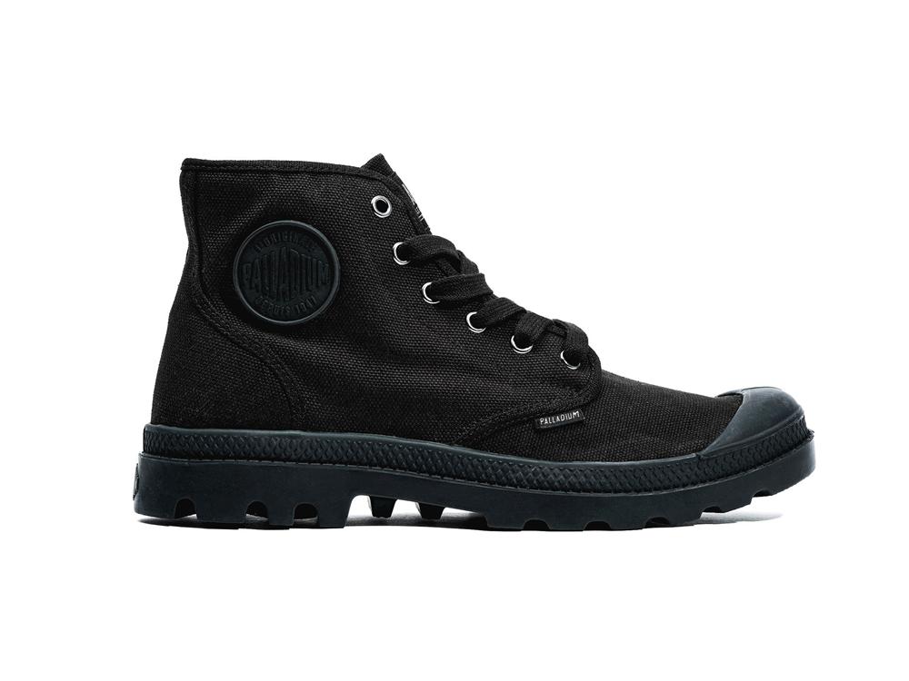 Black / Black Palladium PAMPA HI Men High Tops Shoes  Israel |  65723-SNMC