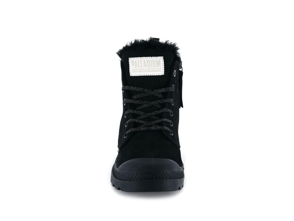 Black / Black Palladium PAMPA HI ZIP WL Women High Tops Shoes  Israel |  80976-QVOF