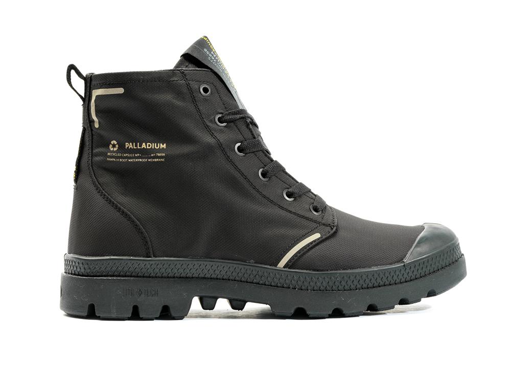 Black / Black Palladium PAMPA LITE+ RECYCLE WP+ Women High Top Boots  Israel |  42907-VIEU