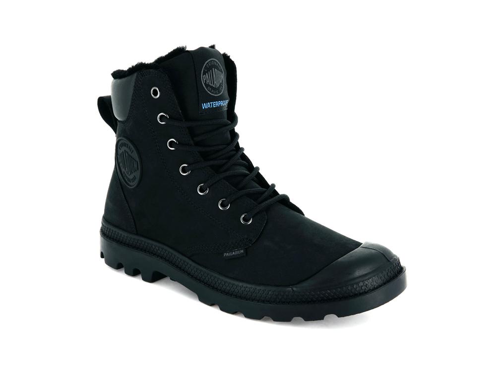 Black / Black Palladium PAMPA SPORT CUFF WPS Women High Top Boots  Israel |  32894-NHWZ