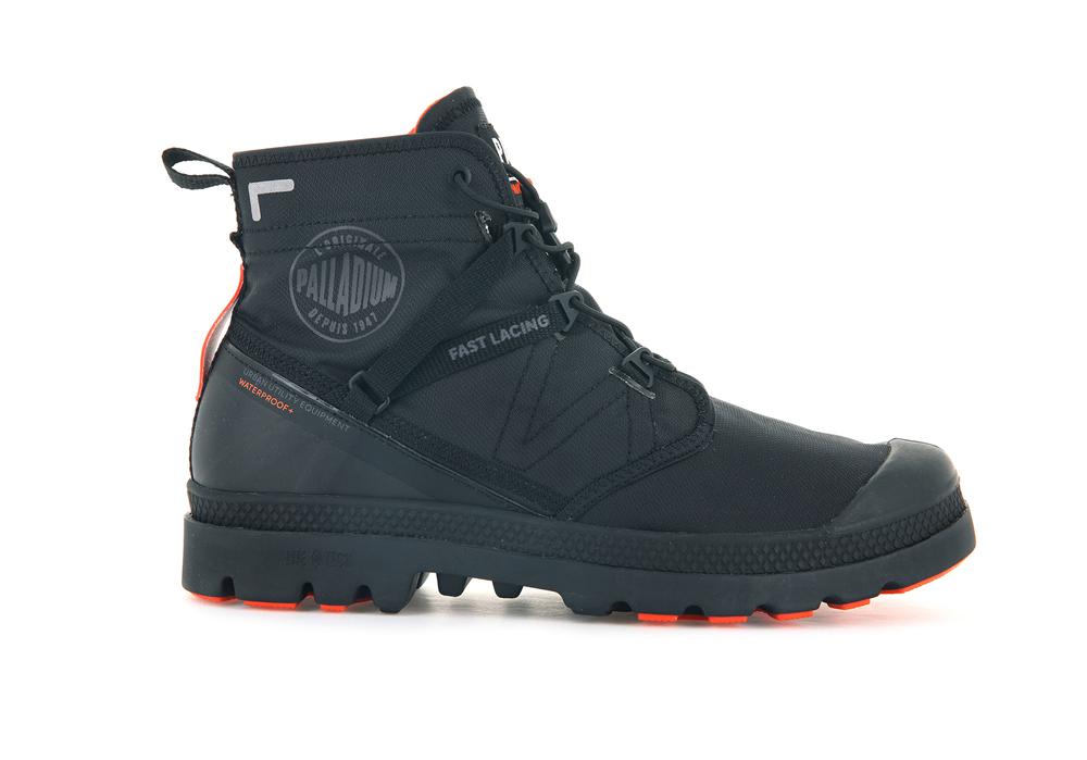 Black / Black Palladium PAMPA TRAVEL LITE+ WATERPROOF Women High Top Boots  Israel |  90617-WZFN