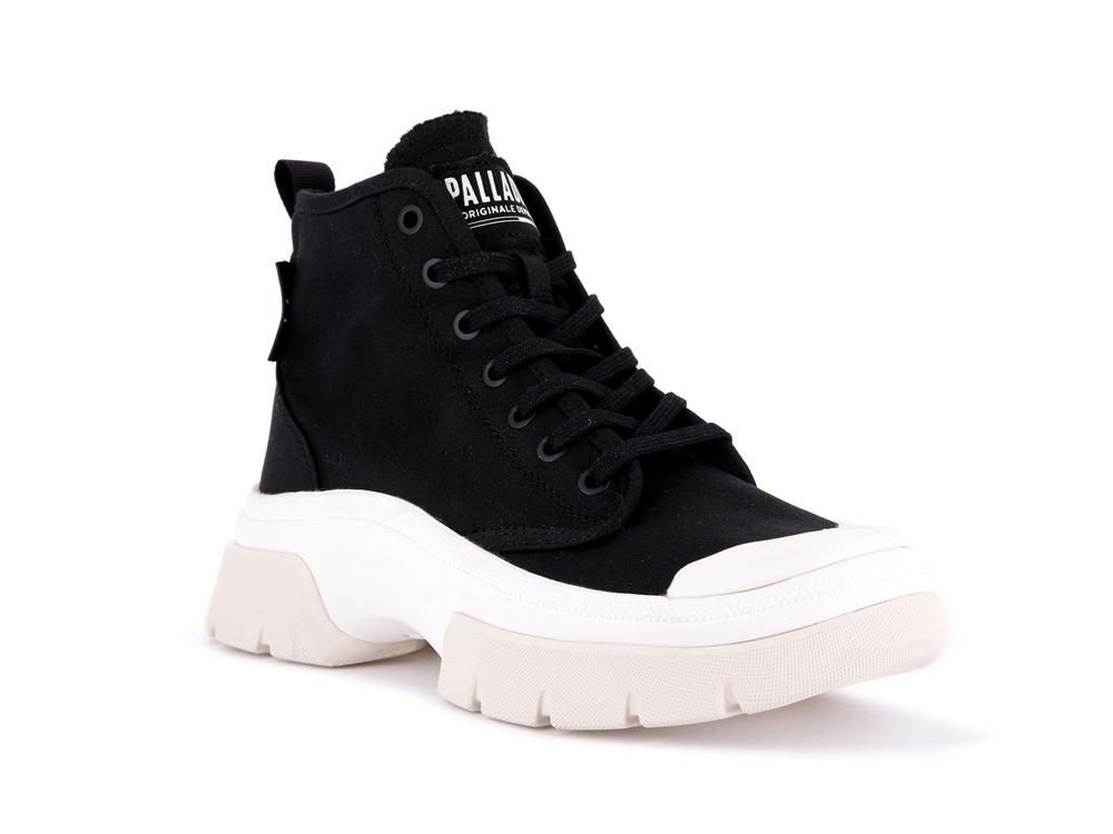 Black / Marshmallow Palladium PALLAWAVE Women High Top Boots  Israel |  07348-XRCY