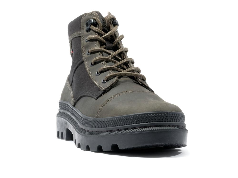 Black / Olive Night Palladium PALLATROOPER ROUGH Men High Top Boots  Israel |  56827-YLXU