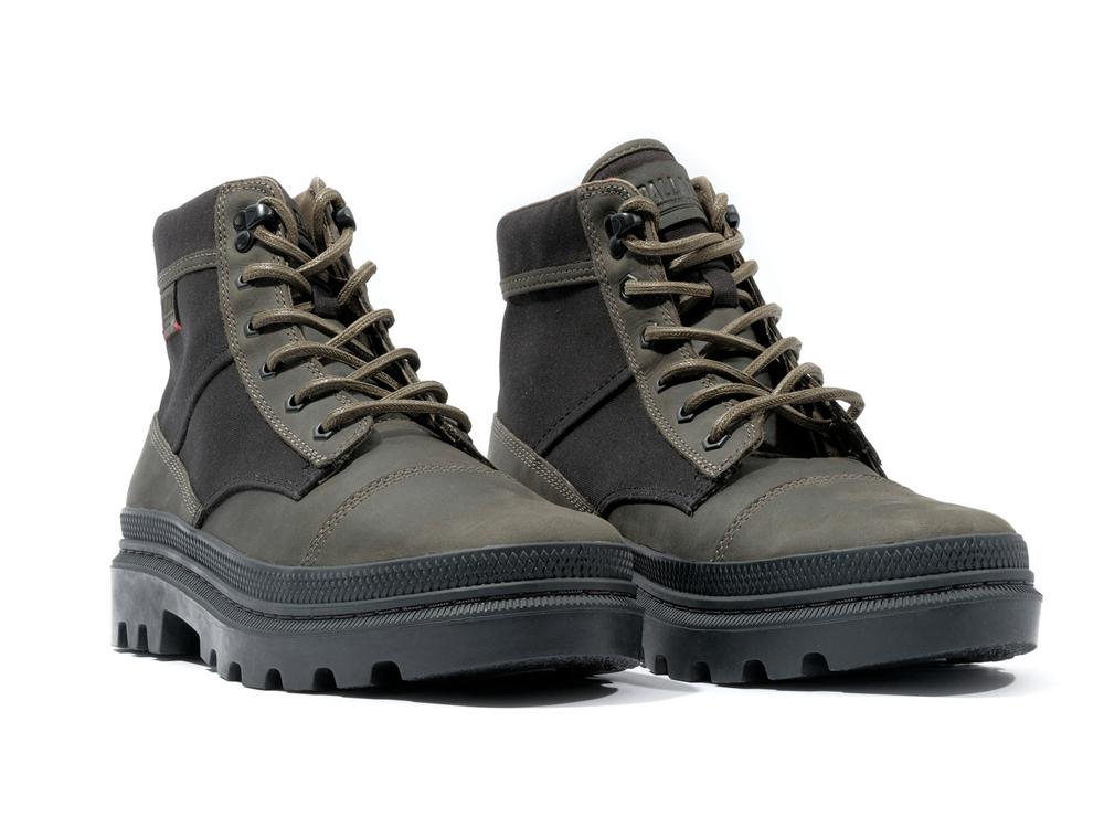 Black / Olive Night Palladium PALLATROOPER ROUGH Men High Top Boots  Israel |  56827-YLXU