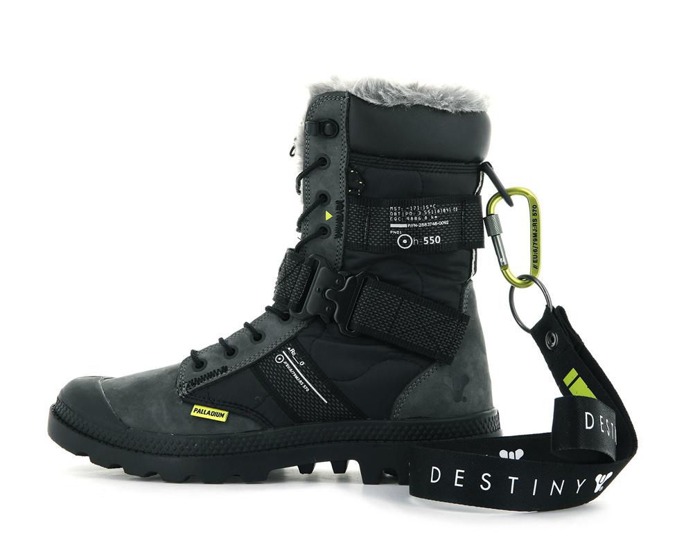 Black / Raven Palladium PAMPA EUROPA TACTICAL X DESTINY Women High Top Boots  Israel |  68973-PUVX