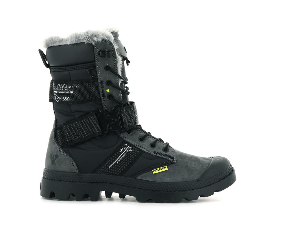 Black / Raven Palladium PAMPA EUROPA TACTICAL X DESTINY Women High Top Boots  Israel |  68973-PUVX