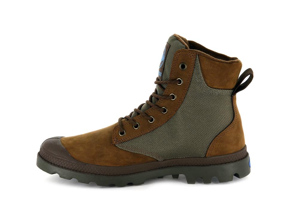 Bridle Brown / Moon Mist Palladium PAMPA SPORT CUFF WPN Men High Top Boots  Israel |  02569-MACV