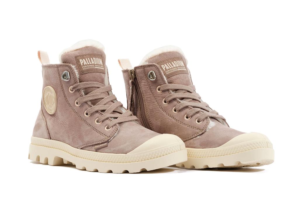 Brown Palladium PAMPA HI ZIP WL Women High Tops Shoes  Israel |  29715-TFLJ