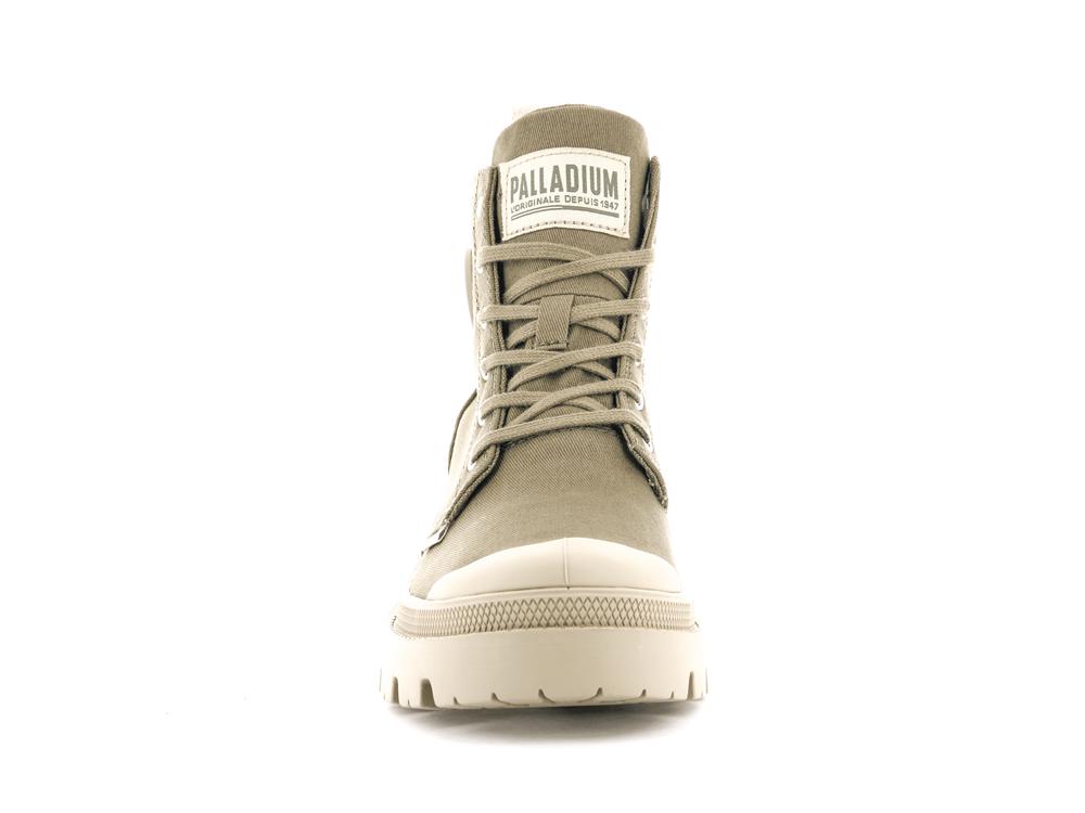 Butternut Green Palladium PALLABASE TWILL Women High Tops Shoes  Israel |  60513-OPTU