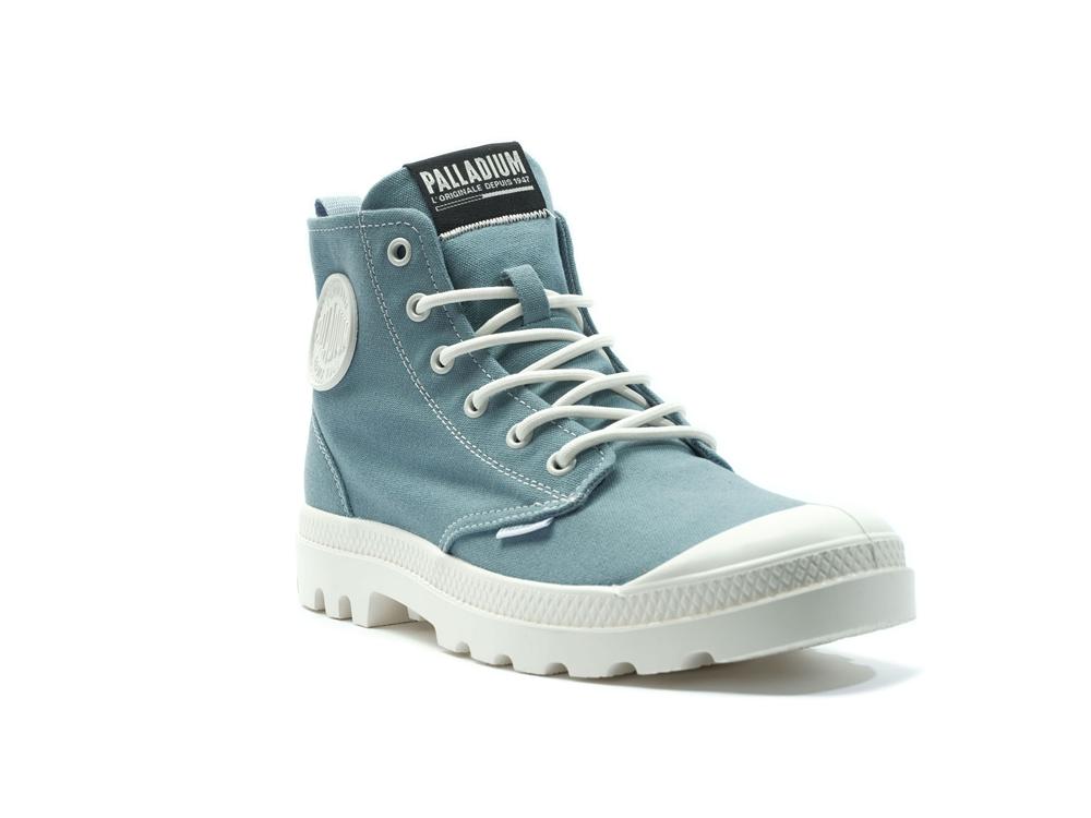 City Blue Palladium PAMPA BLANC Men High Tops Shoes  Israel |  65271-DJYG