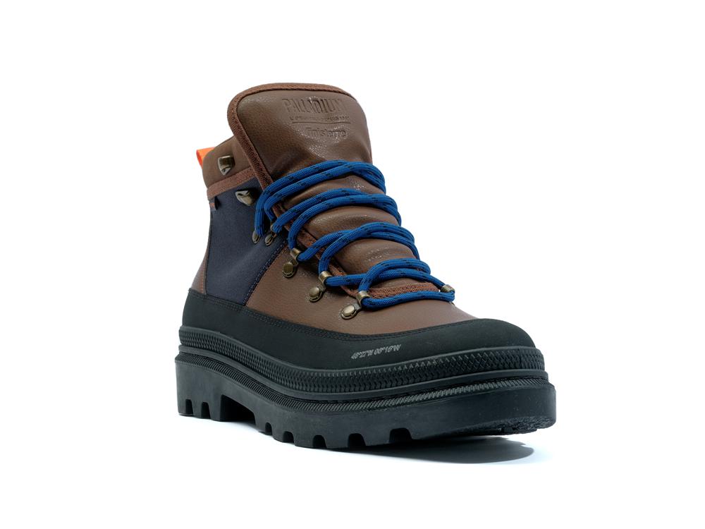 Dark Brown Palladium PALLATROOPER HIKER WP+ X FINISTERRE Women High Tops Shoes  Israel |  65147-YRIZ