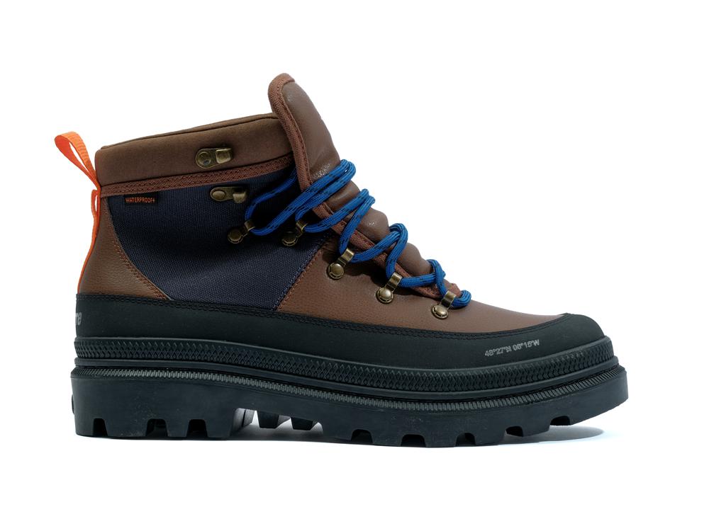 Dark Brown Palladium PALLATROOPER HIKER WP+ X FINISTERRE Women High Tops Shoes  Israel |  65147-YRIZ