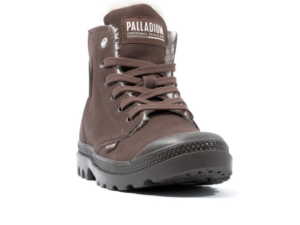 Dark Cocoa Brown Palladium PAMPA HI ZIP WL Women High Tops Shoes  Israel |  70586-GFYV