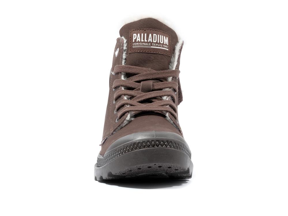 Dark Cocoa Brown Palladium PAMPA HI ZIP WL Women High Tops Shoes  Israel |  70586-GFYV