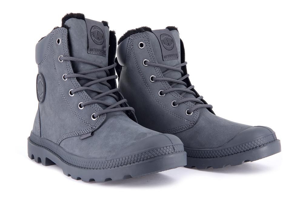 Dark Shadow Grey Palladium PAMPA SPORT CUFF WPS Women High Top Boots  Israel |  43692-YDXL