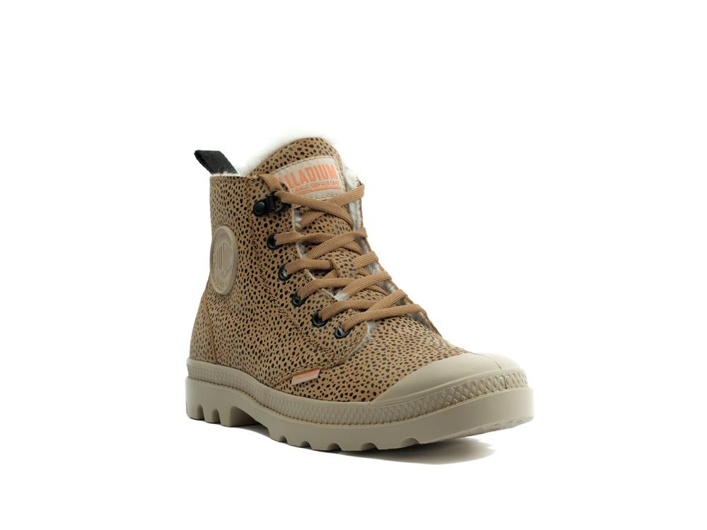 Dear Brown Aop Palladium PAMPA HI ZIP WL Women High Tops Shoes  Israel |  74325-AKGZ