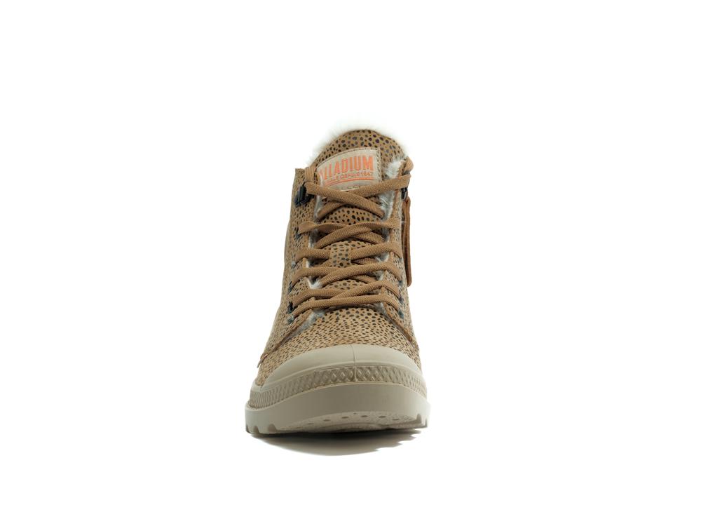 Dear Brown Aop Palladium PAMPA HI ZIP WL Women High Tops Shoes  Israel |  74325-AKGZ