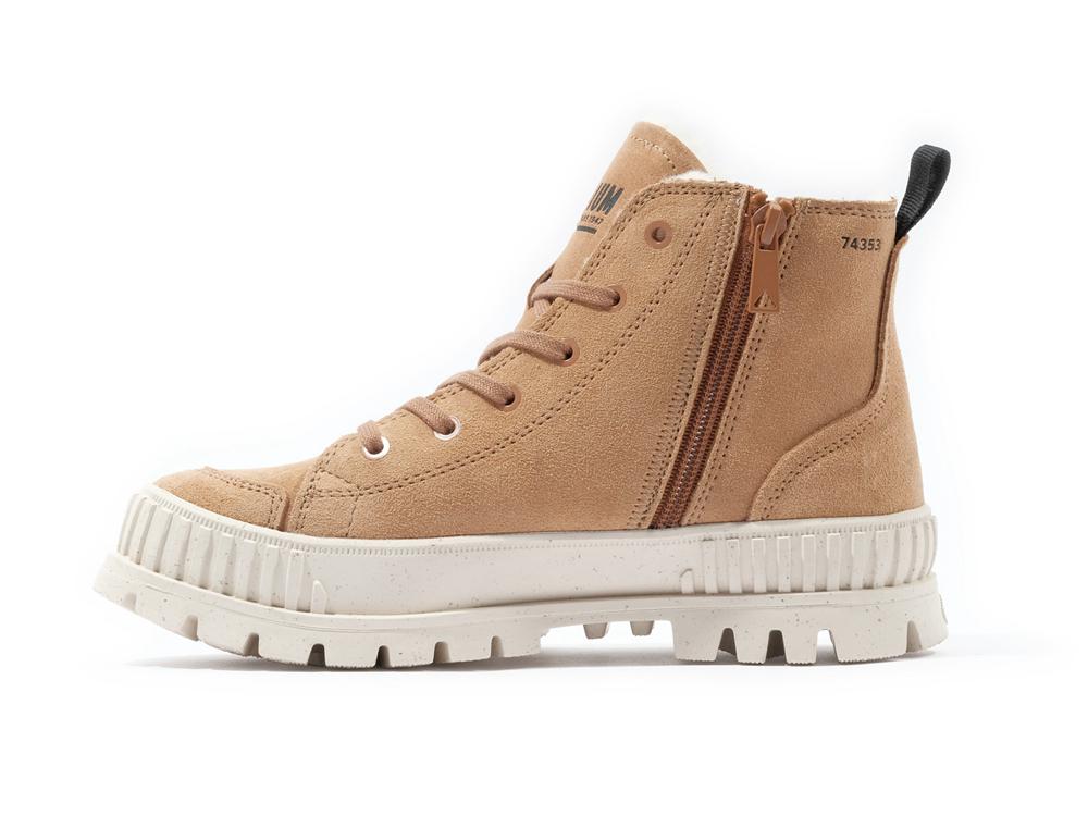 Dear Brown Palladium PALLASHOCK ZIP WARM Women High Tops Shoes  Israel |  68417-PUFB