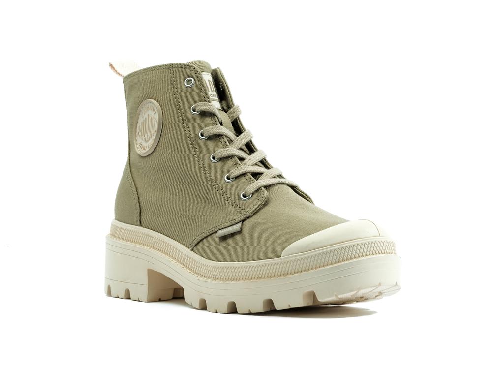 Dune Grey Palladium PALLABASE TWILL Women High Top Boots  Israel |  28194-ROYQ