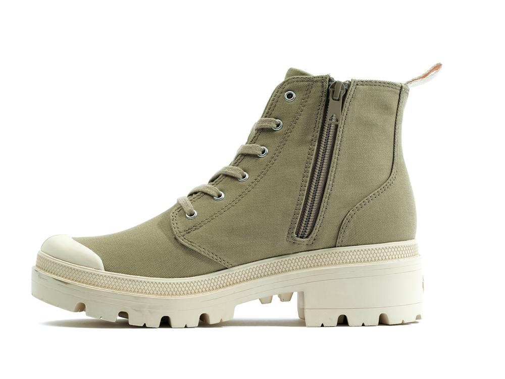 Dune Grey Palladium PALLABASE TWILL Women High Top Boots  Israel |  28194-ROYQ