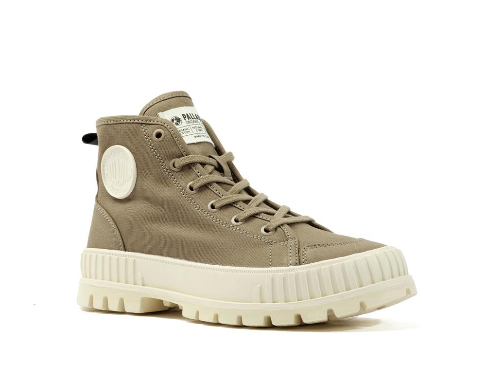 Dusky Green Palladium PALLASHOCK ORGANIC 2 Women High Top Boots  Israel |  74302-FZEA