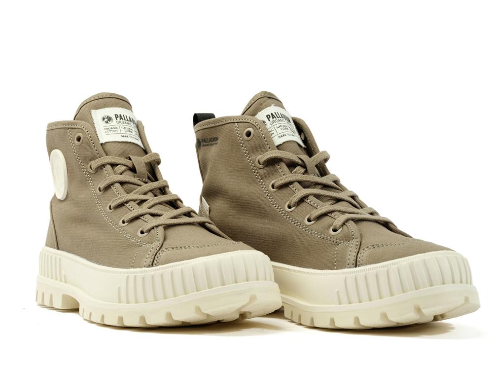 Dusky Green Palladium PALLASHOCK ORGANIC 2 Women High Top Sneakers  Israel |  12864-LOTM