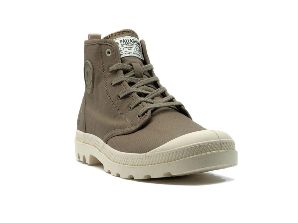 Dusky Green Palladium PAMPA HI ZIP ORGANIC Women High Top Boots  Israel |  80163-XHUD