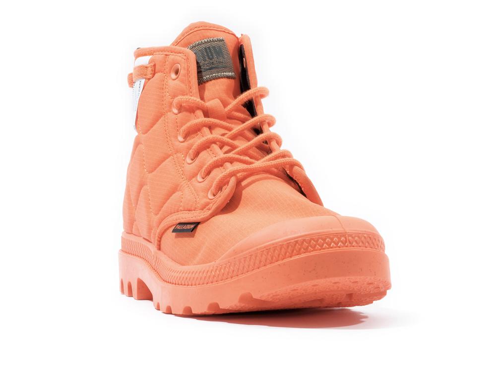 Firecraker Orange Palladium PAMPA RE-QUILTED Women High Top Boots  Israel |  02418-QTLK