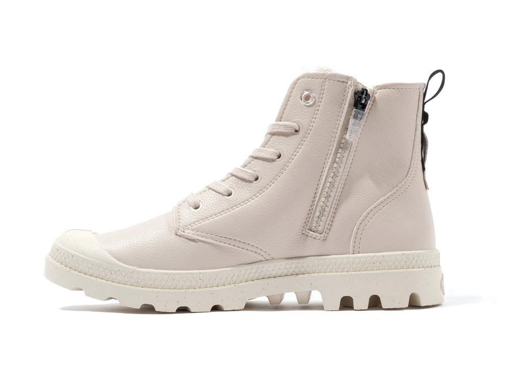 Light Pink Palladium PAMPA HI RE-VEGAN LTH Women High Tops Shoes  Israel |  65093-UXTZ