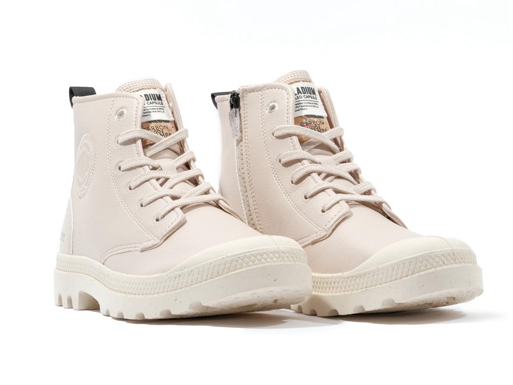 Light Pink Palladium PAMPA HI RE-VEGAN LTH Women High Tops Shoes  Israel |  65093-UXTZ