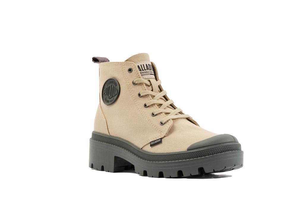 Miss Dune Brown Palladium PALLABASE TWILL Women High Tops Shoes  Israel |  29435-TFYX