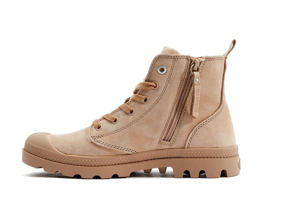 Nude Brown Palladium PAMPA HI ZIP WL Women High Tops Shoes  Israel |  57860-GEUC