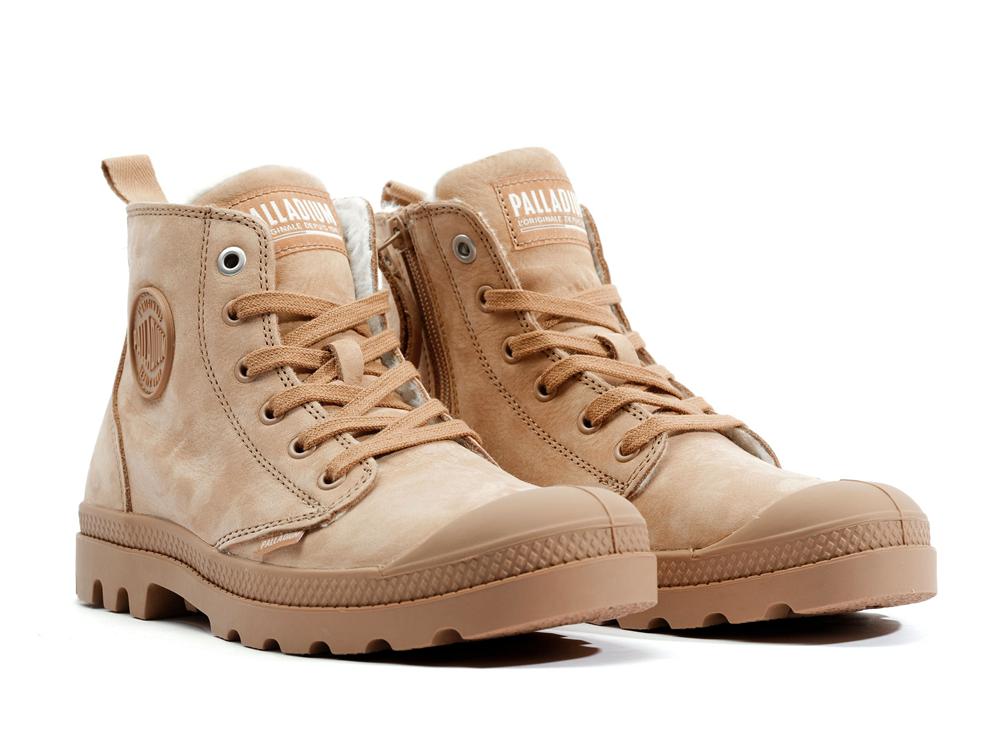 Nude Brown Palladium PAMPA HI ZIP WL Women High Tops Shoes  Israel |  57860-GEUC