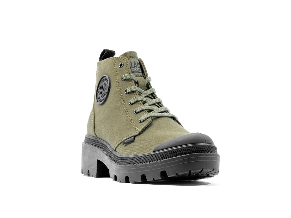 Olive Night Palladium PALLABASE TWILL Women High Tops Shoes  Israel |  47935-UMSN