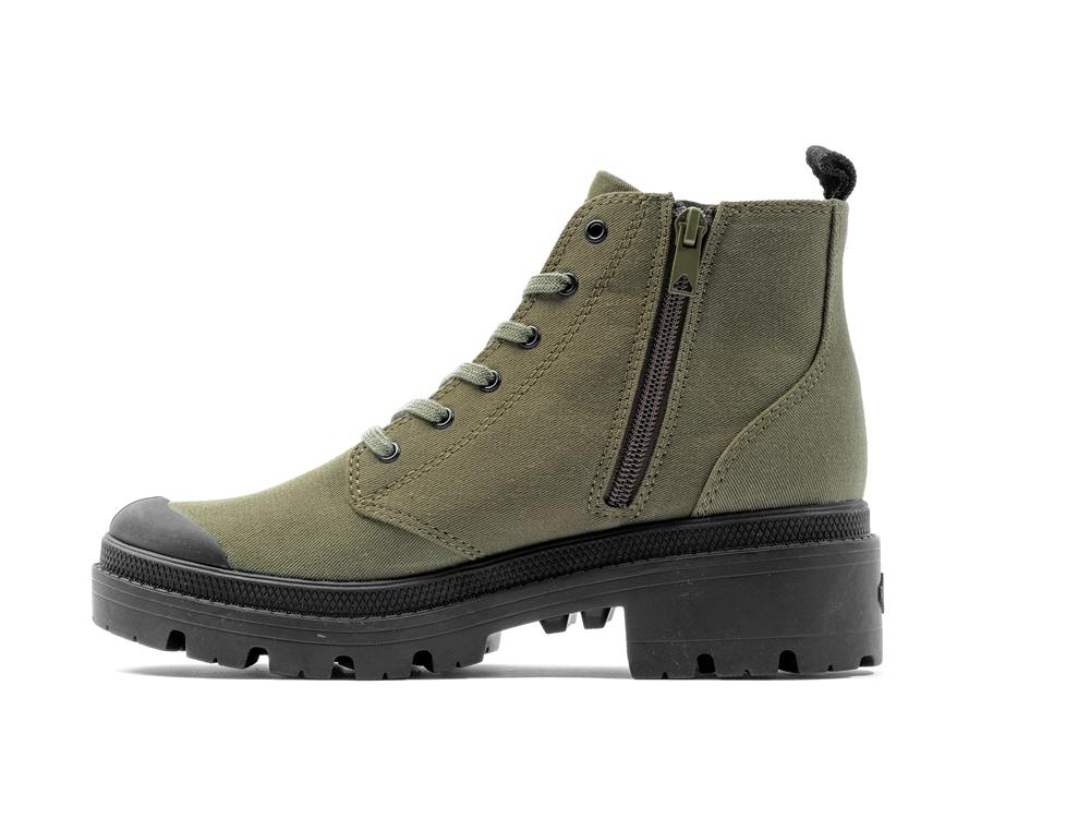 Olive Night Palladium PALLABASE TWILL Women High Tops Shoes  Israel |  47935-UMSN