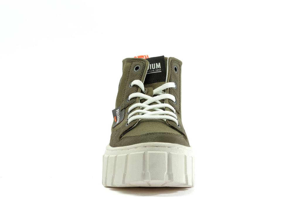 Olive Night Palladium PALLATOWER HI Women High Top Sneakers  Israel |  97238-UNRZ