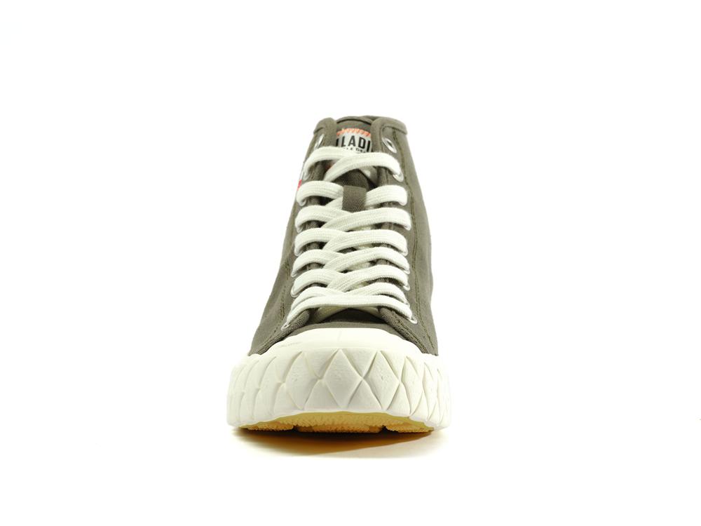 Olive Night Palladium PALLA ACE CANVAS MID Men High Top Sneakers  Israel |  23915-GCSK