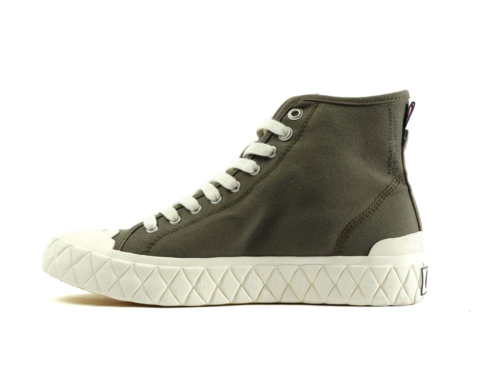 Olive Night Palladium PALLA ACE CANVAS MID Men High Top Sneakers  Israel |  23915-GCSK