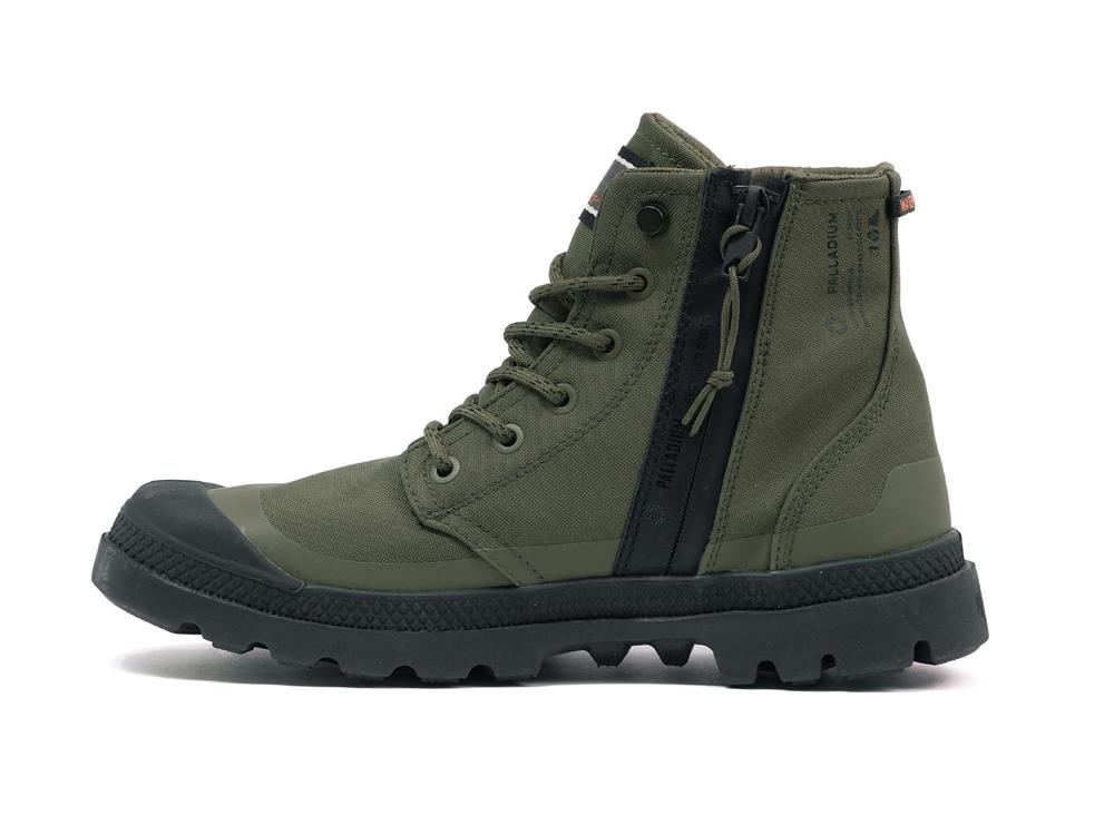 Olive Night Palladium PAMPA RCYL LT+WP+ZIP Men High Top Boots  Israel |  49680-GMIS