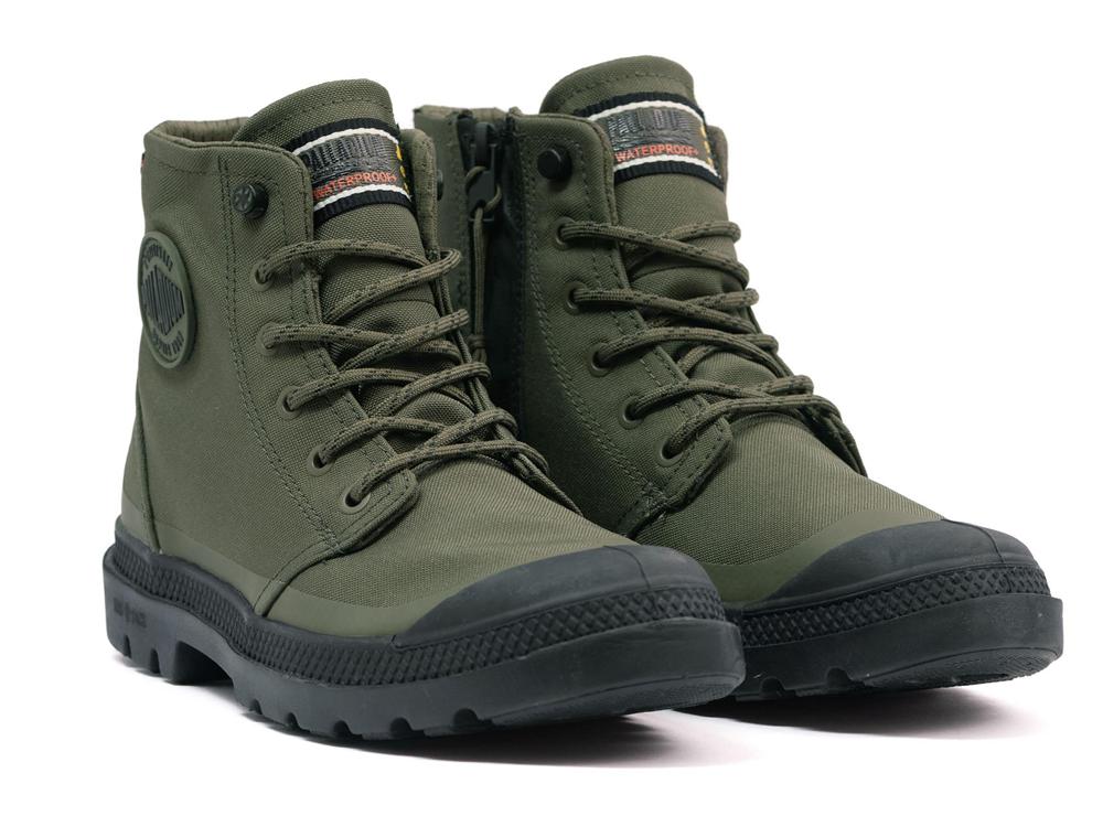 Olive Night Palladium PAMPA RCYL LT+WP+ZIP Men High Top Boots  Israel |  49680-GMIS