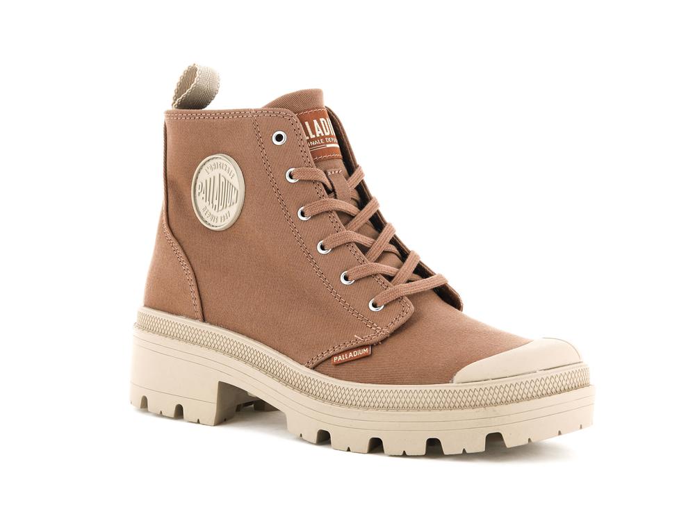 Peru Archive Brown Palladium PALLABASE TWILL Women High Top Boots  Israel |  39502-QYWV