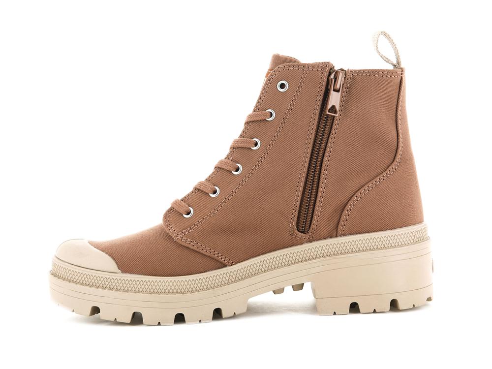 Peru Archive Brown Palladium PALLABASE TWILL Women High Top Boots  Israel |  39502-QYWV