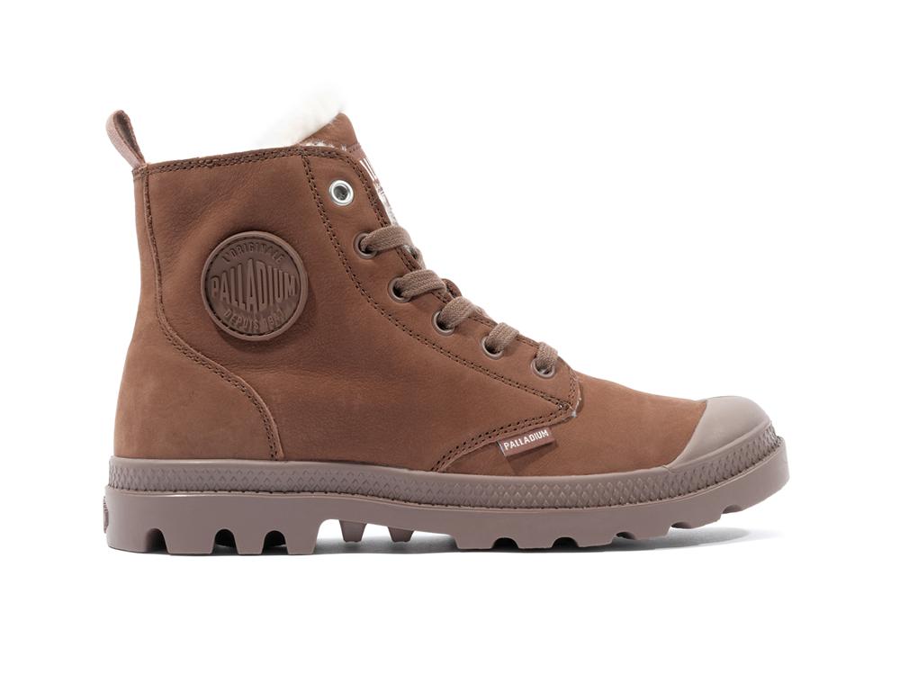 Pine Bark Brown Palladium PAMPA HI ZIP WL Women High Tops Shoes  Israel |  42765-JUPG